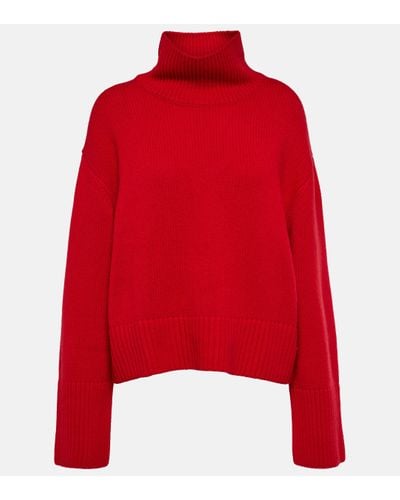 Lisa Yang Pull Fleur en cachemire - Rouge