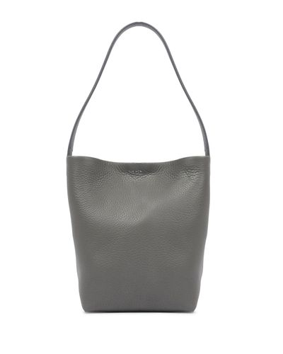 The Row Park Small Leather Tote Bag - Gray