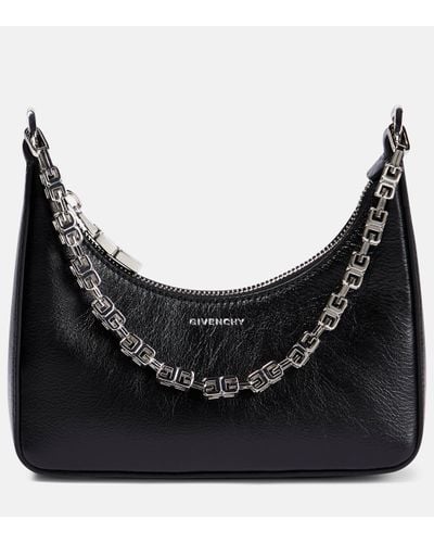 Givenchy Moon Cut Out Mini Leather Shoulder Bag - Black