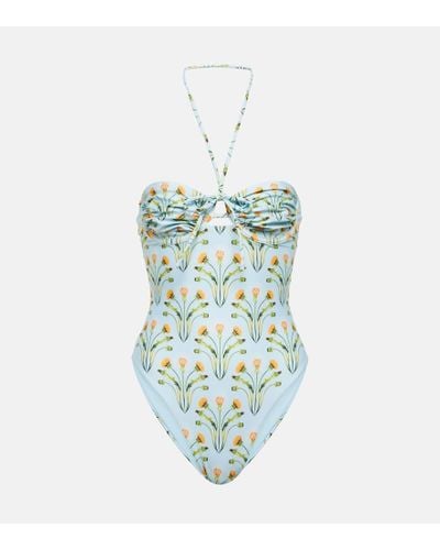 Agua Bendita Sandalo Floral Swimsuit - Blue