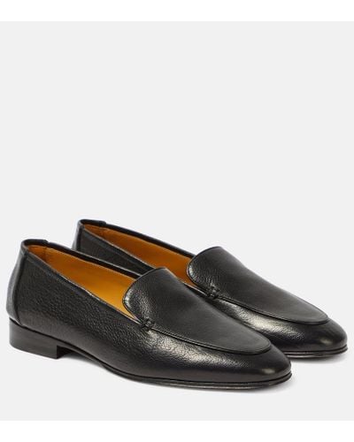 The Row Adam Leather Loafers - Black