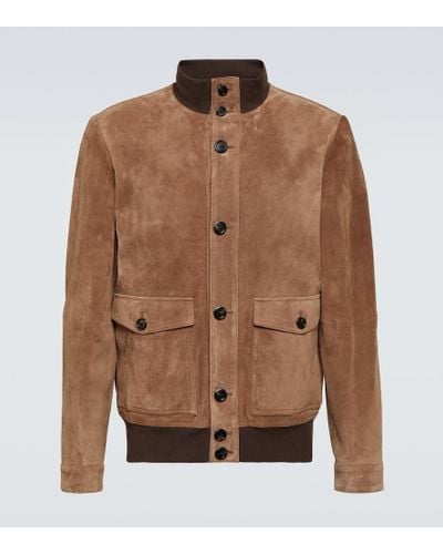 Tod's Suede Bomber Jacket - Brown