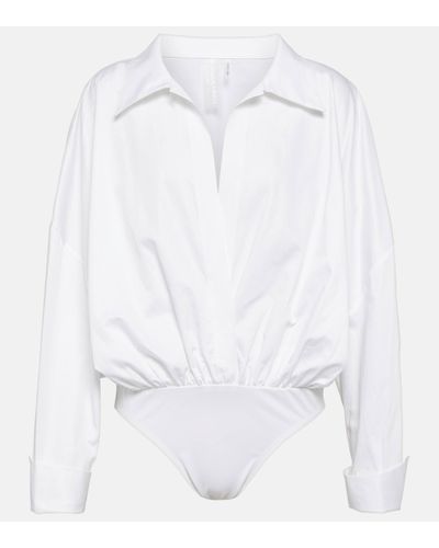 Norma Kamali Oversized Cotton Bodysuit - White