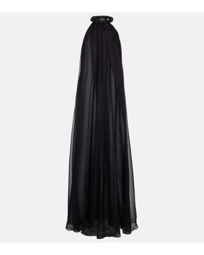 Tom Ford Embellished Silk Chiffon Gown - Black