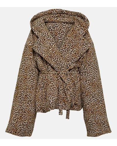 Norma Kamali Sleeping Bag Leopard-print Jacket - Brown