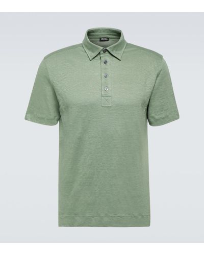 Zegna Polo de lino - Verde