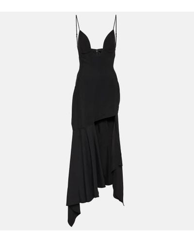 Mugler Paneled Midi Dress - Black