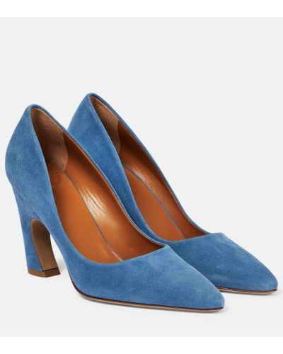 Chloé Pumps Oli aus Veloursleder - Blau