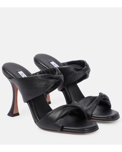 Aquazzura Twist Leather Sandals - Black