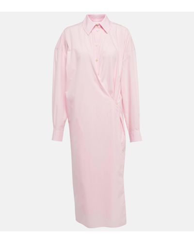 Lemaire Twisted Cotton Shirt Dress - Pink