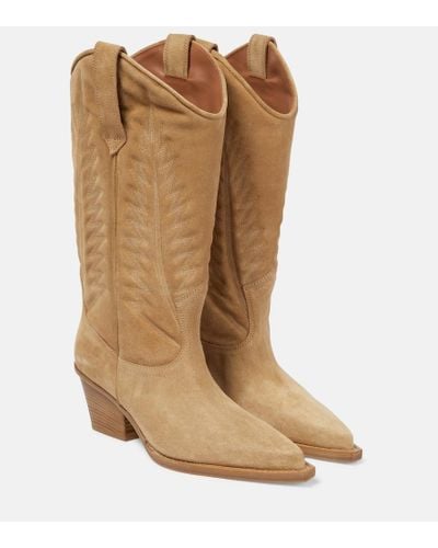 Paris Texas Suede Cowboy Boots - Brown
