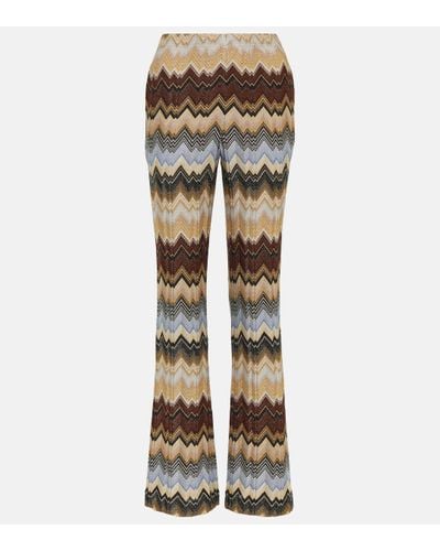 Missoni Zig Zag Metallic Knit Straight Trousers - Multicolour