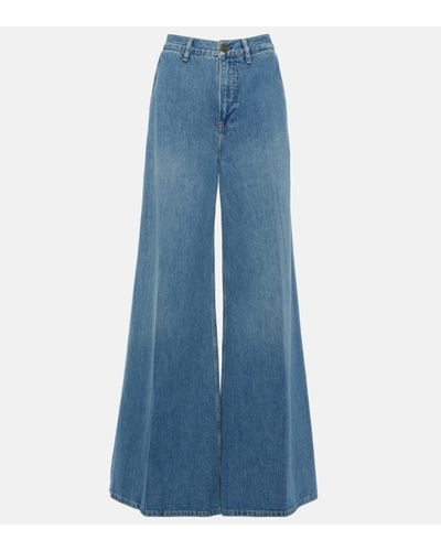 FRAME Jean Extra Wide Leg a taille haute - Bleu