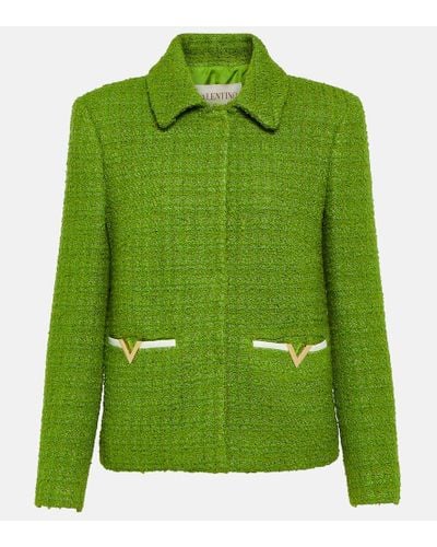 Valentino Vgold Tweed Jacket - Green