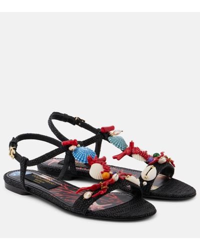 Dolce & Gabbana Capri Embellished Sandals - Black