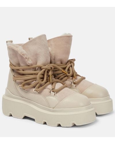 Inuikii Endurance Shearling-lined Suede Boots - Natural