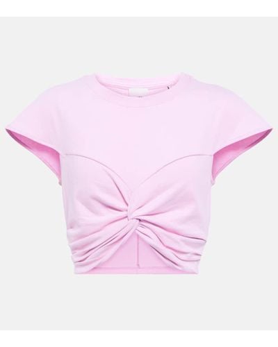 Isabel Marant Zineae Cotton Jersey Crop Top - Pink