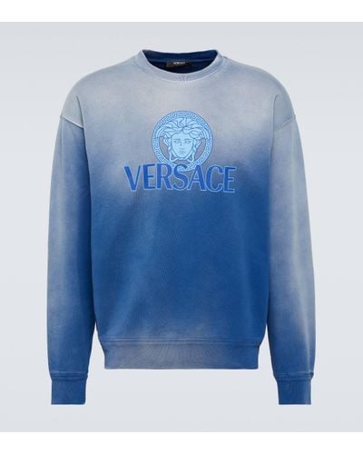 Versace Sweat-shirt Medusa en coton - Bleu