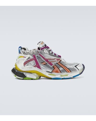 Balenciaga Runner Mesh And Faux-leather Low-top Trainers - Multicolour