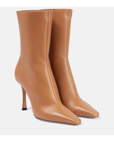 Jimmy Choo Agathe Ab 100 Leather Bootie - Brown