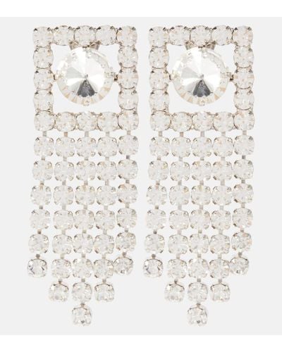 Alessandra Rich Pendientes colgantes con cristales - Blanco