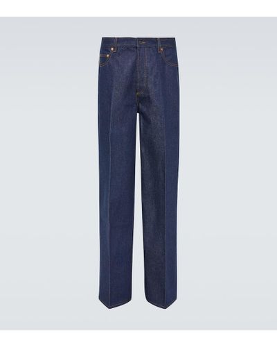 Valentino Jeans anchos de tiro medio - Azul