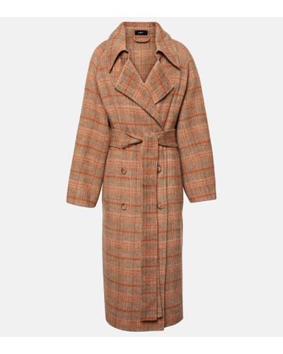 JOSEPH Chatsworth Checked Wool-blend Coat - Brown