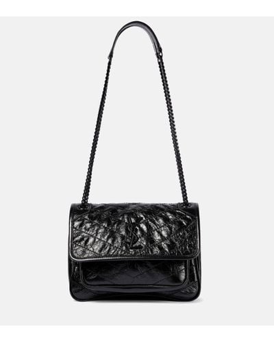 Saint Laurent Niki Baby Leather Shoulder Bag - Black