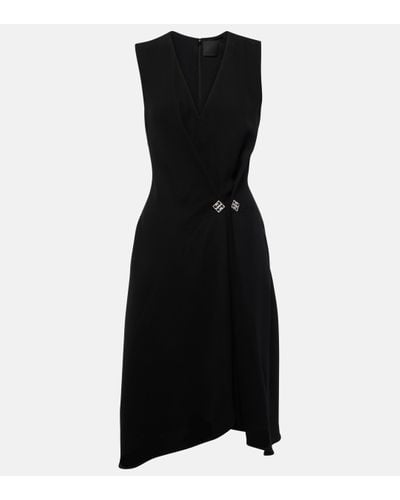 Givenchy Pleated Crepe Midi Dress - Black
