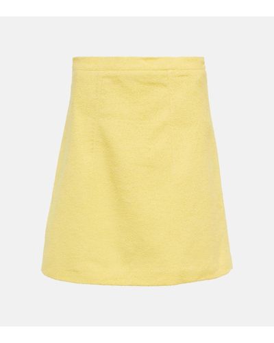Patou Minirock aus Tweed - Gelb