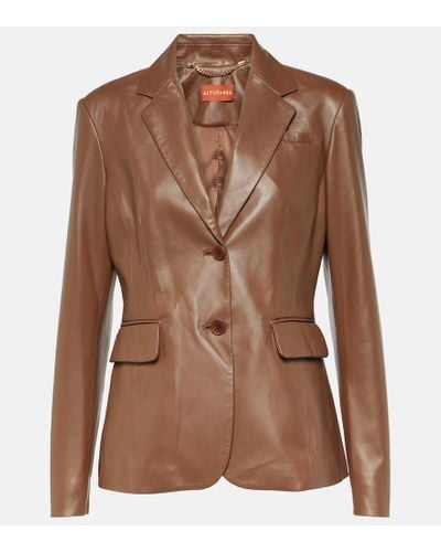 Altuzarra Blazer Fenice de piel - Marrón