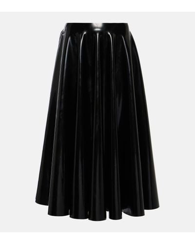 Alaïa Latex Midi Skirt - Black