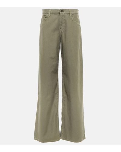 The Row Eglitta Low-rise Cotton Trousers - Green