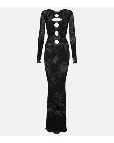 Off-White c/o Virgil Abloh Vestido de fiesta de punto con aberturas - Negro