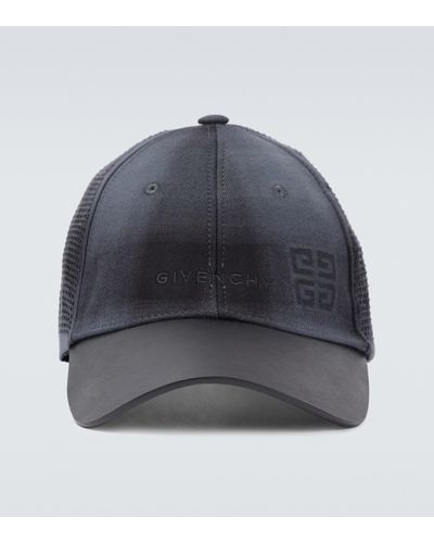Givenchy Cappello con visiera in cotone e pelle - Grigio
