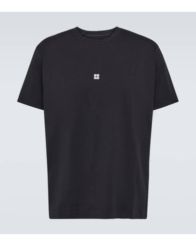 Givenchy Camiseta en jersey de algodon con 4G - Negro