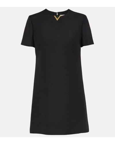 Valentino Vestido corto de Crepe Couture - Negro