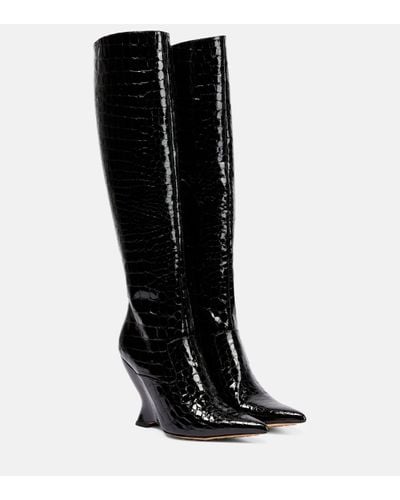 Bottega Veneta Punta Leather Knee-high Boots - Black