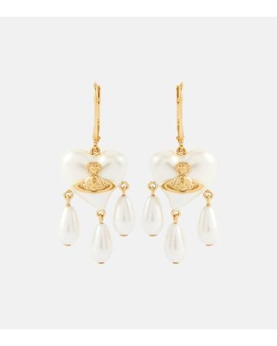 Vivienne Westwood Sheryl Orb Embellished Drop Earrings - White