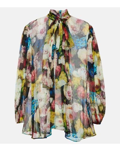 Dolce & Gabbana Floral Silk Chiffon Blouse - Multicolour