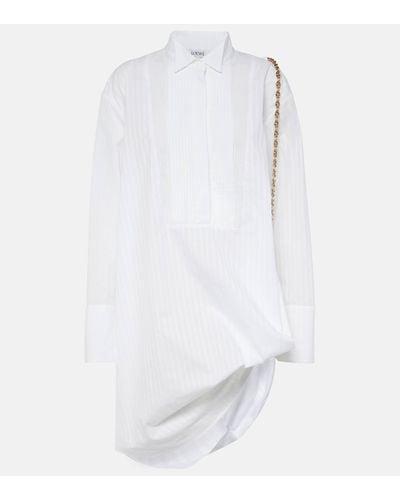 Loewe Robe chemise en coton a ornements - Blanc