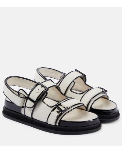 Jimmy Choo Elyn Leather-trimmed Canvas Sandals - Brown