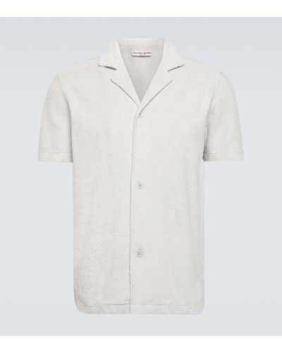 Orlebar Brown Camisa Howell en rizo de algodon - Blanco