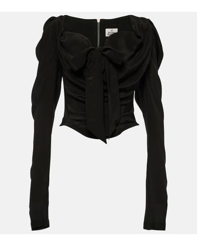 Vivienne Westwood Tie-detail Silk Top - Black