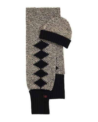 Victoria Beckham X The Woolmark Company Wool Beanie And Scarf Set - Gray