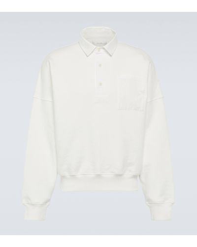 The Row Dende Cotton-blend Terry Polo Sweatshirt - White