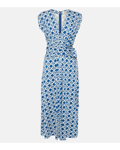 Diane von Furstenberg Dorothee Printed Midi Dress - Blue