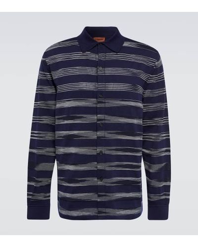 Missoni Striped Cotton-blend Shirt - Blue