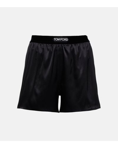 Tom Ford Silk-blend Shorts - Black
