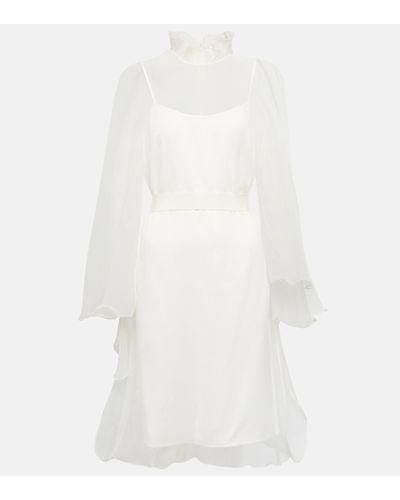 Max Mara Bridal Alma Ruffled Silk Minidress - White